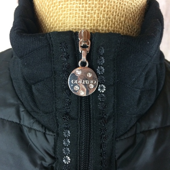 Golfino Black Full Zip Quilted Puffer Jacket Sz 6 - Picture 4 of 8
